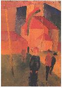 August Macke Flagged church oil on canvas